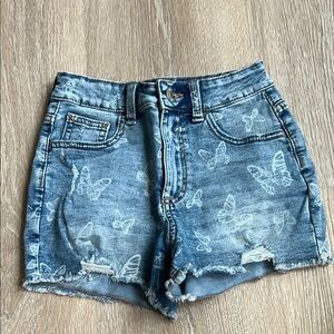 Girl’s Justice Butterfly Print Denim Shorts